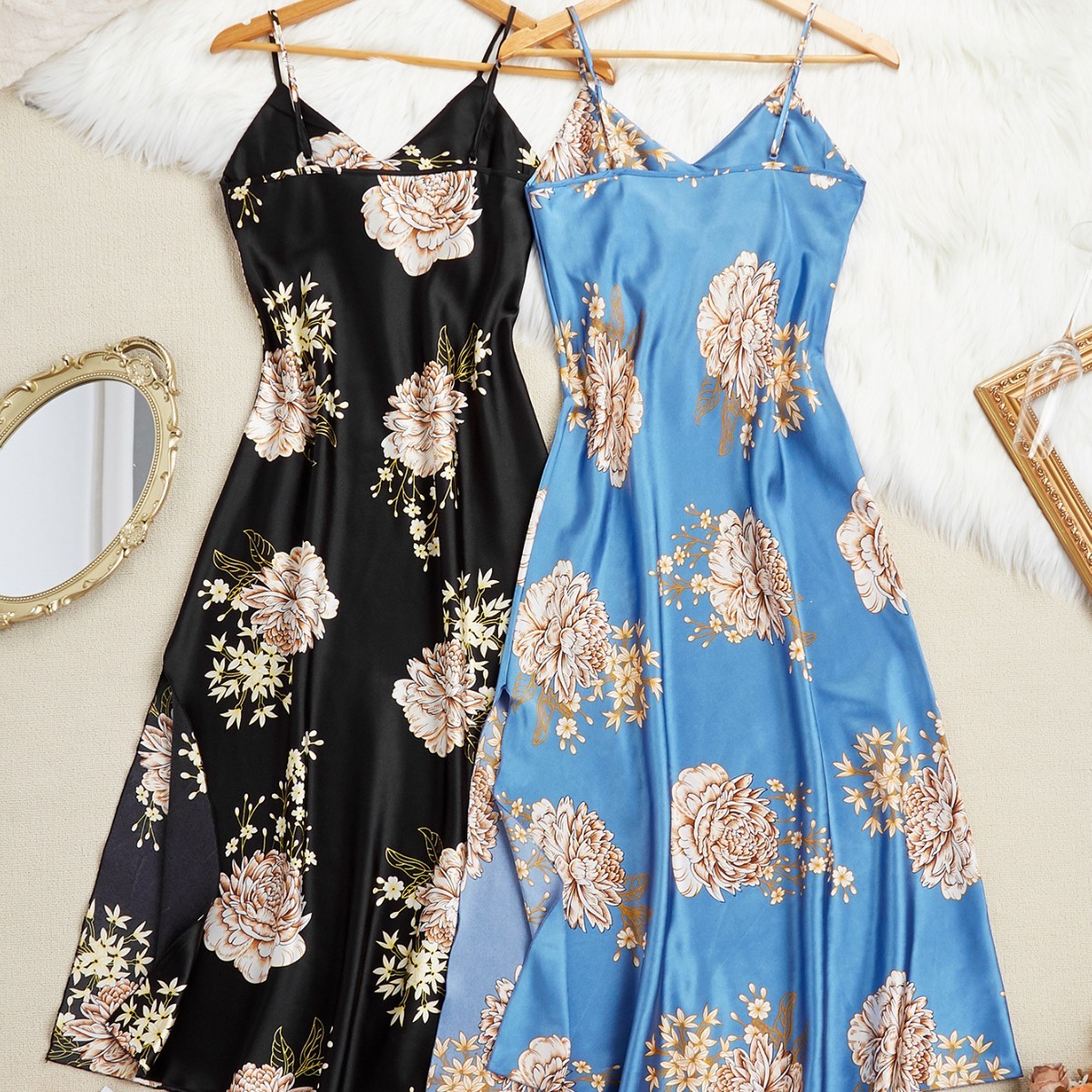 Luxe Silk-Inspired Sculpted Nightgown & Loungewear Set - Effortless Evening Elegance - Image 4