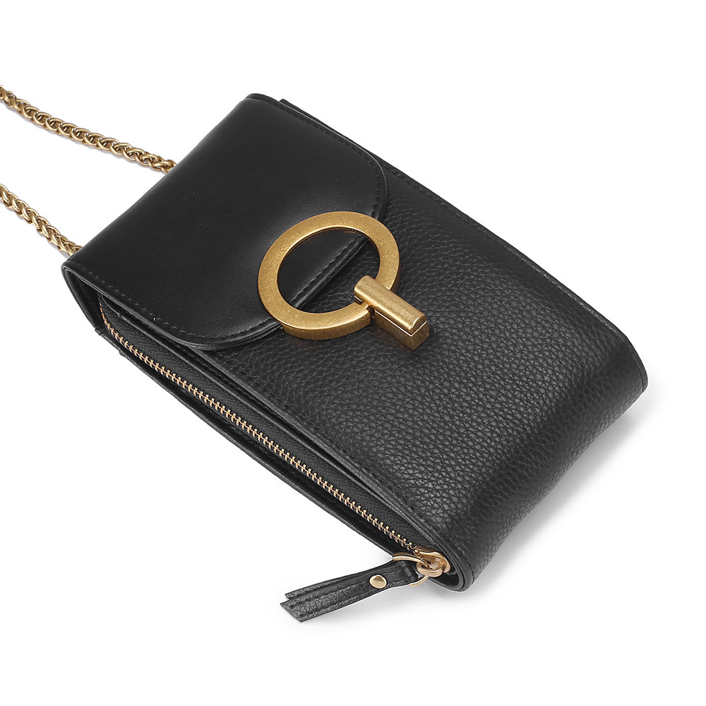 Chic Vertical Cowhide Chain Bag: Your Essential Crossbody Companion