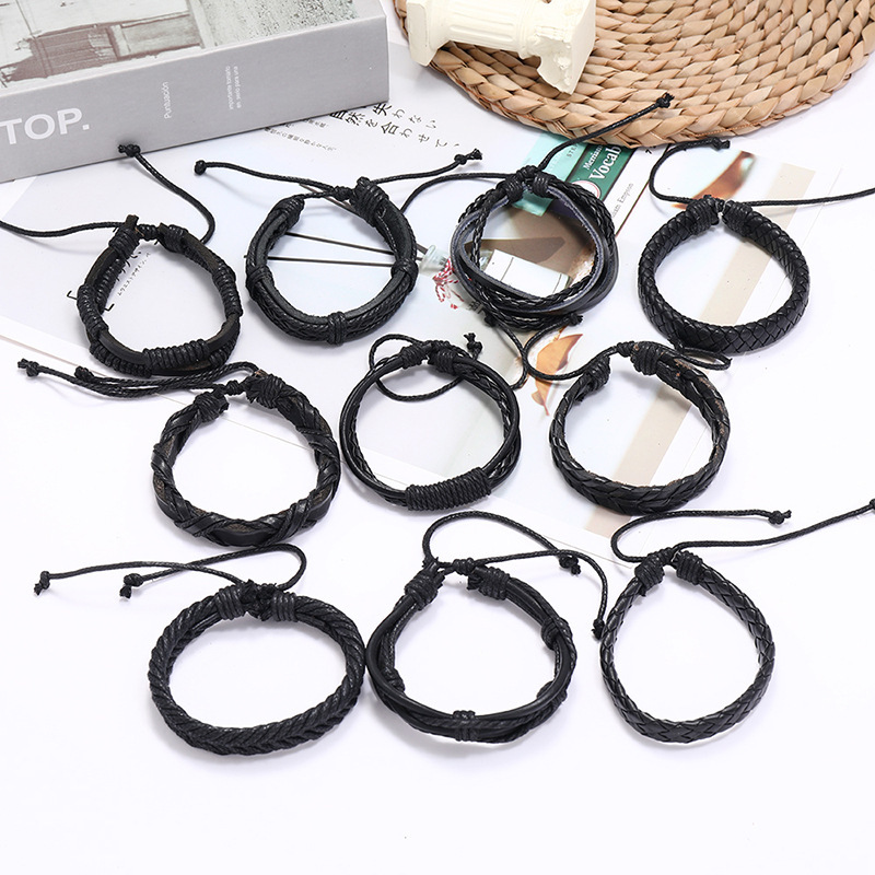 The Geo-Lock: Premium Cowhide Leather Bracelet for Effortless Edge