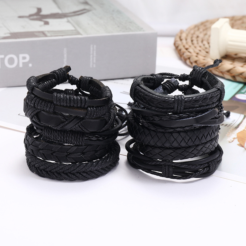The Geo-Lock: Premium Cowhide Leather Bracelet for Effortless Edge - Image 3