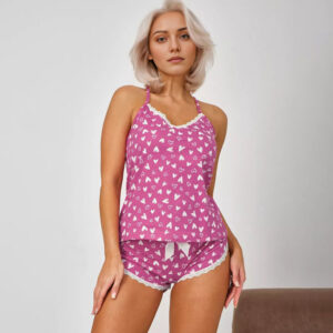 Luxe Patchwork Knit Loungewear with Delicate Lace Trim - Effortless Chic for the Modern Woman