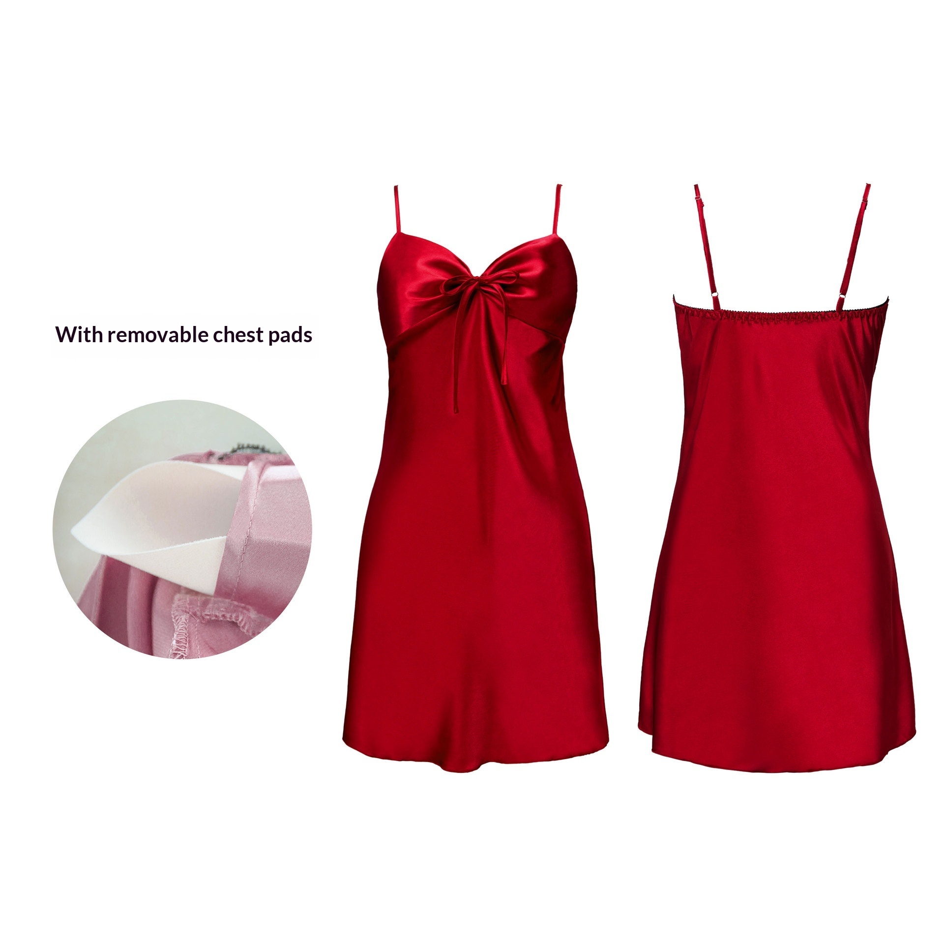 Luxe Silk-Touch Camisole Nightgown with Built-In Support: Effortless Evening Elegance - Image 5