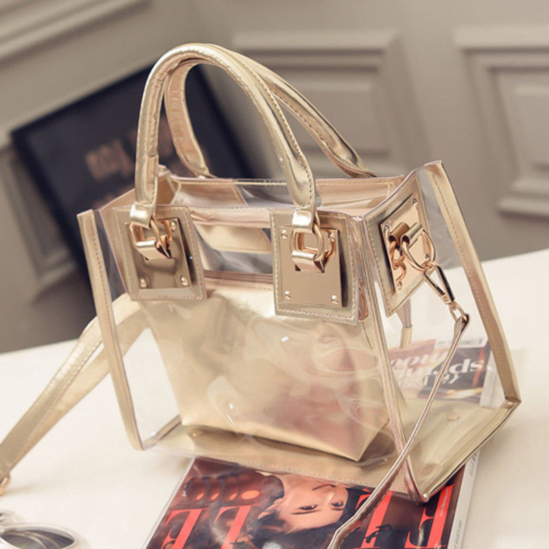 The Aura: Crystal Clear Jelly Tote & Crossbody Bag | Talli-Up.store