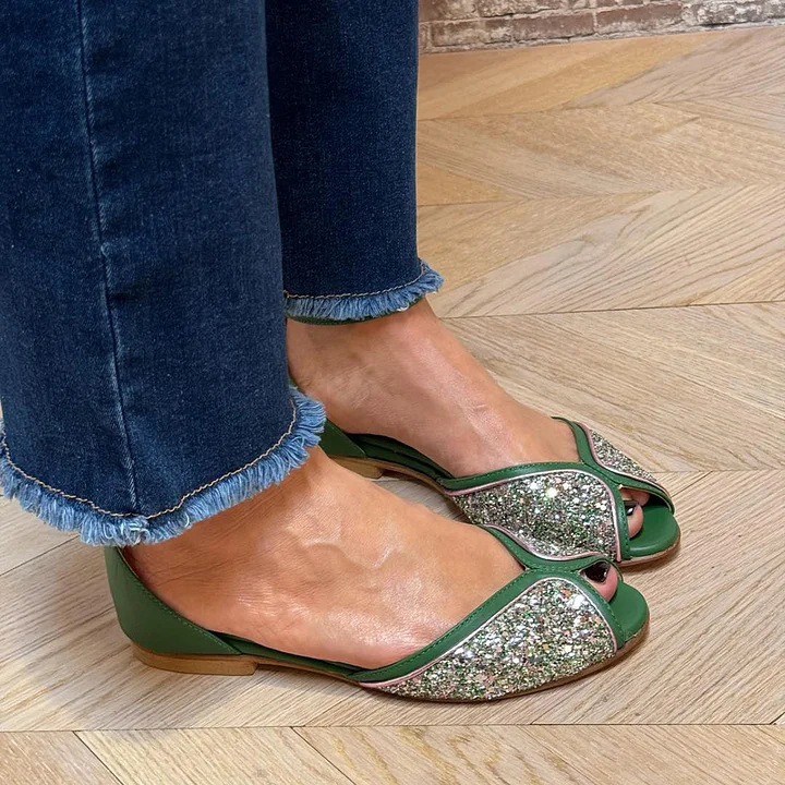 Glimmering Slingback Flats