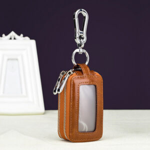 The Executive Leather Key Organizer: Dual Zips & Genuine Leather Craftsmanship