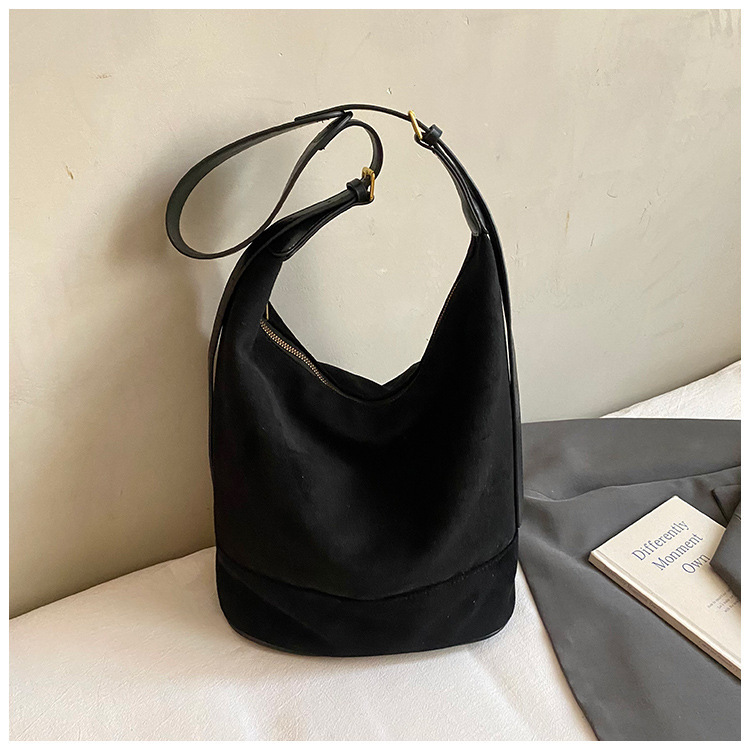 The Uptown Artisan: Vintage Suede Bucket Bag - Your Statement Piece - Image 3