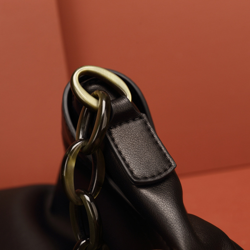 The Midnight Clutch: Luxe Black Leather Shoulder Bag - Image 5
