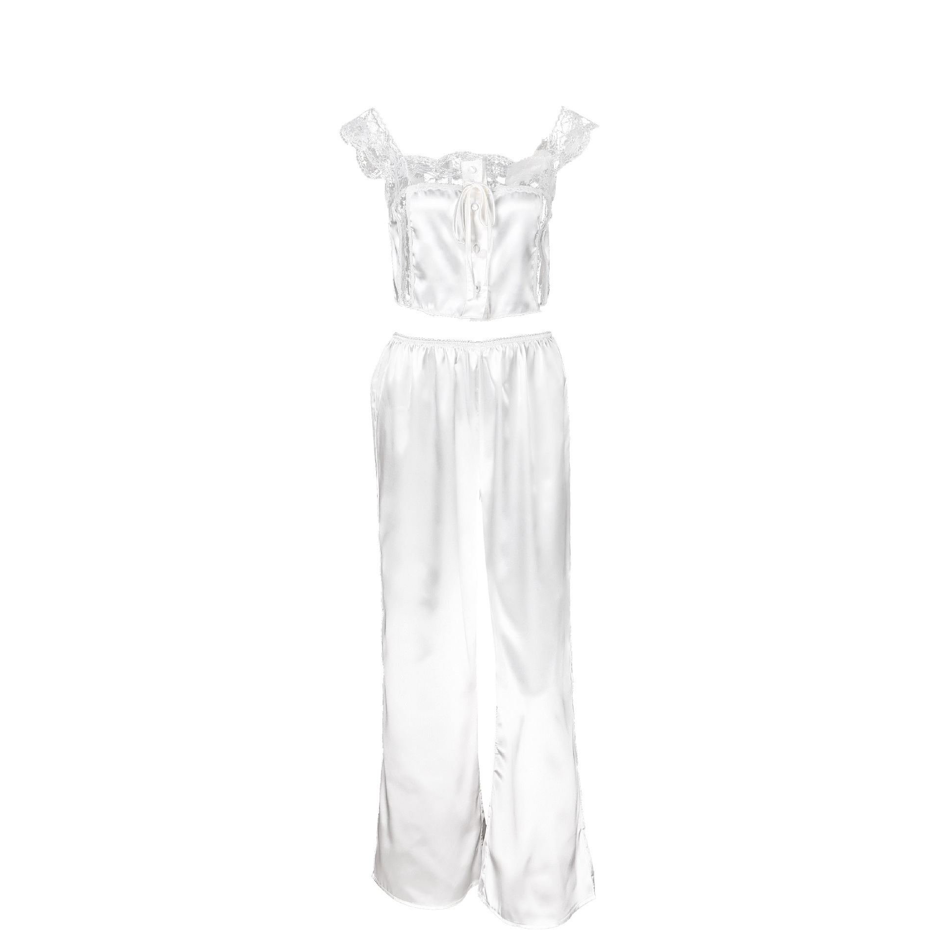 Effortless Chic: The Premium White Sleeveless Two-Piece Loungewear Set - Image 4