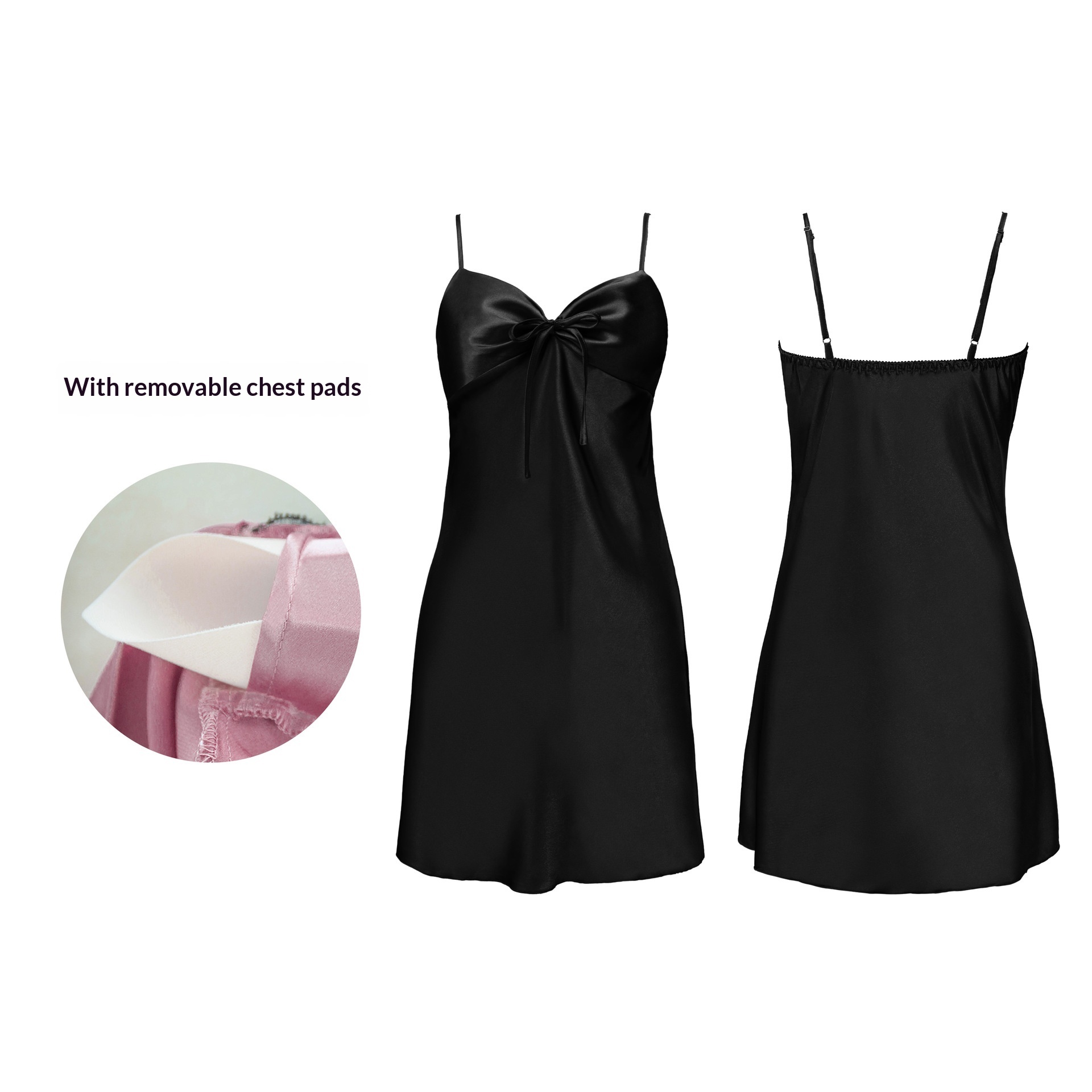 Luxe Silk-Touch Camisole Nightgown with Built-In Support: Effortless Evening Elegance