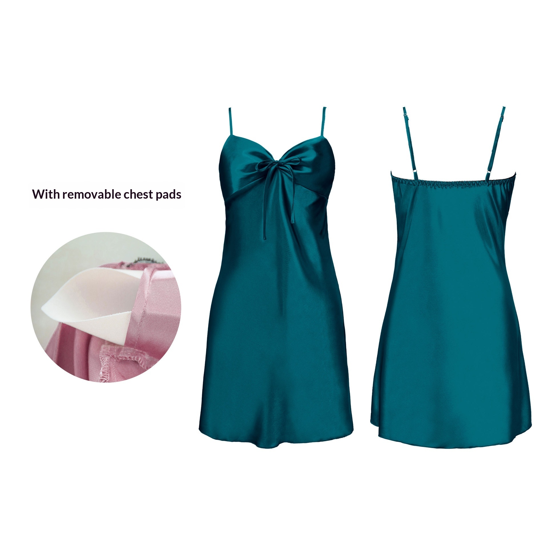 Luxe Silk-Touch Camisole Nightgown with Built-In Support: Effortless Evening Elegance - Image 4
