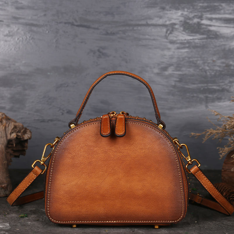 Talli-Up Simple Suede & Leather Satchel: Timeless Carry, Modern Versatility - Image 4