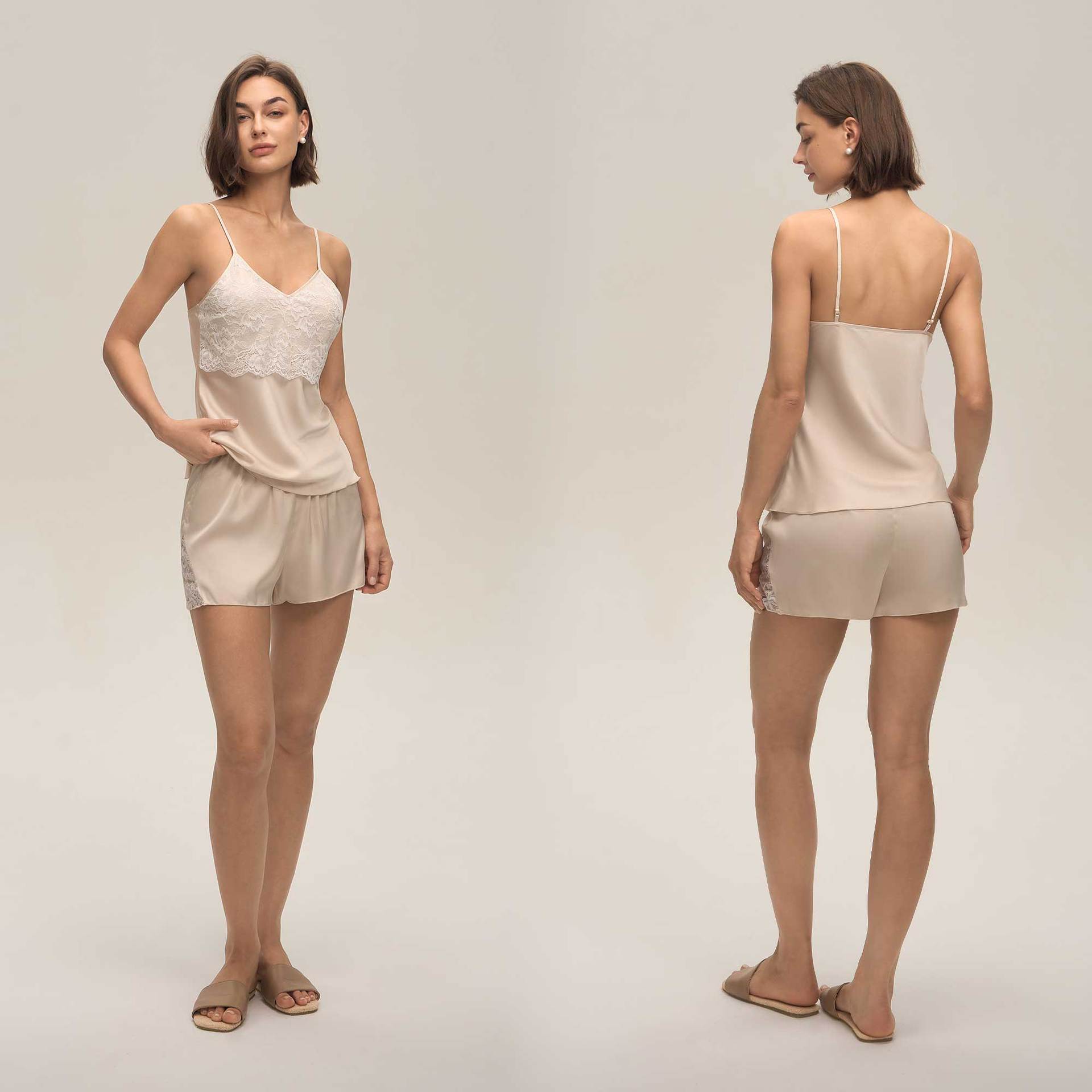 Luxe Silk Camisole & Shorts Set: Effortless Elegance for Ultimate Lounging