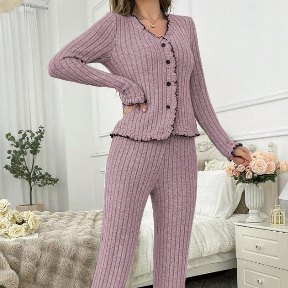 Luxe Comfort: The Essential Breathable Cardigan & Pant Loungewear Set for Effortless Style - Image 5