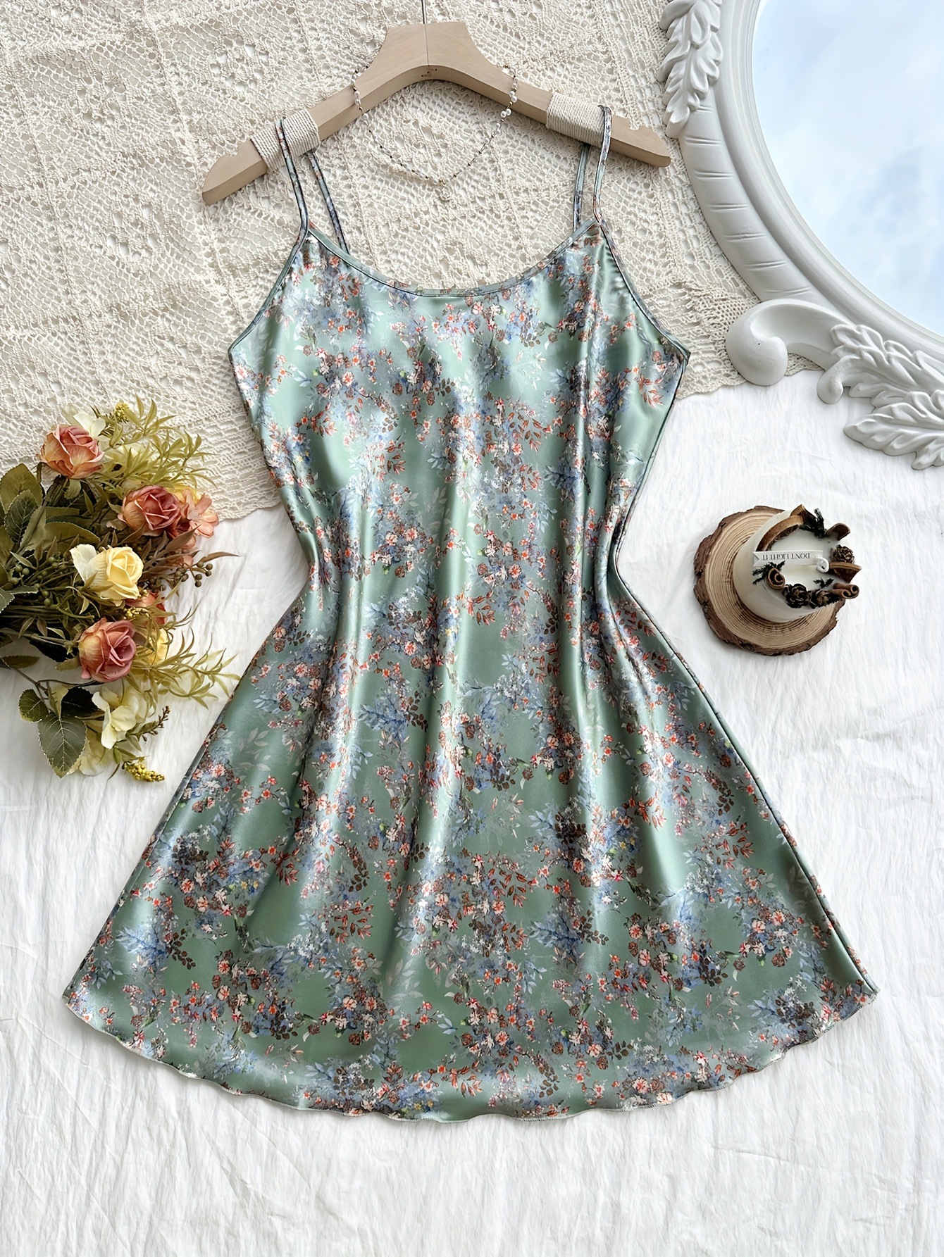 Luxe Silk-Like Cami Dress Pajama Set: Effortless All-Season Elegance