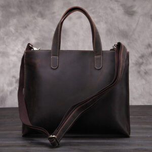 The Heritage Briefcase: Artisan Crazy Horse Leather Messenger Bag for the Modern Professional