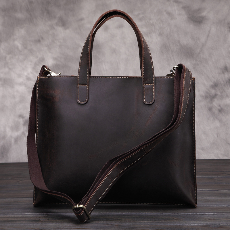 The Heritage Briefcase: Artisan Crazy Horse Leather Messenger Bag for the Modern Professional