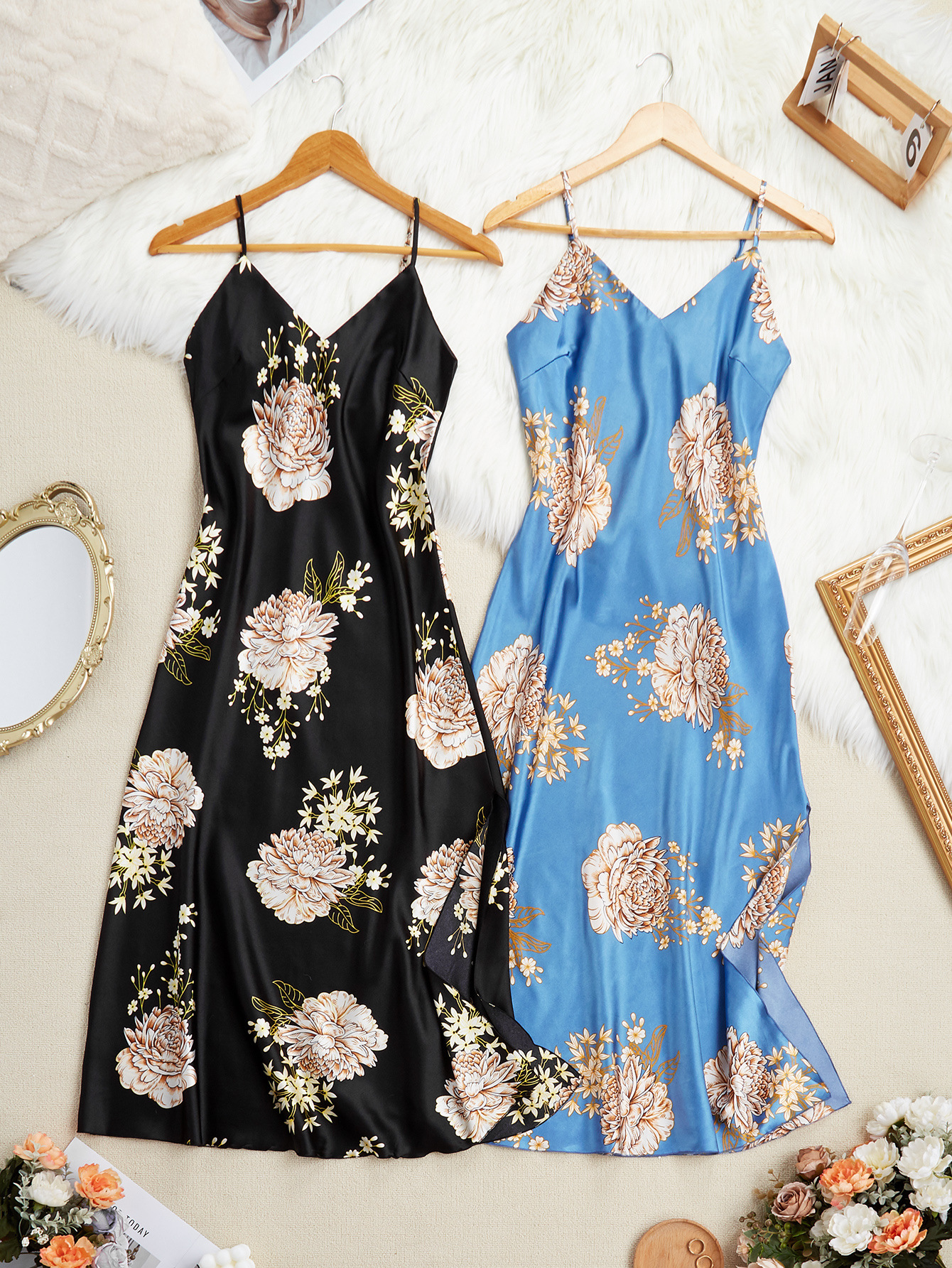 Luxe Silk-Inspired Sculpted Nightgown & Loungewear Set - Effortless Evening Elegance - Image 5