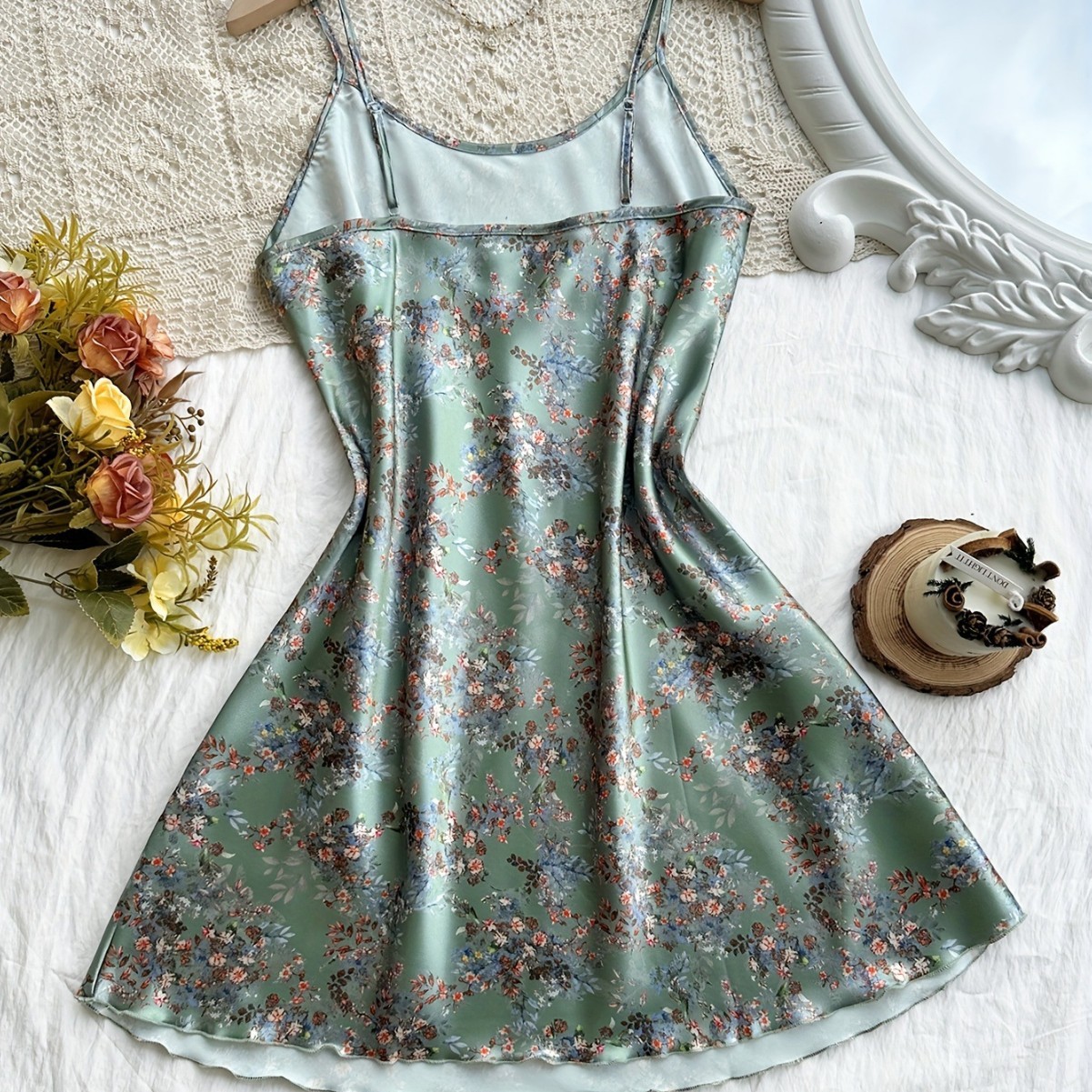 Luxe Silk-Like Cami Dress Pajama Set: Effortless All-Season Elegance - Image 3