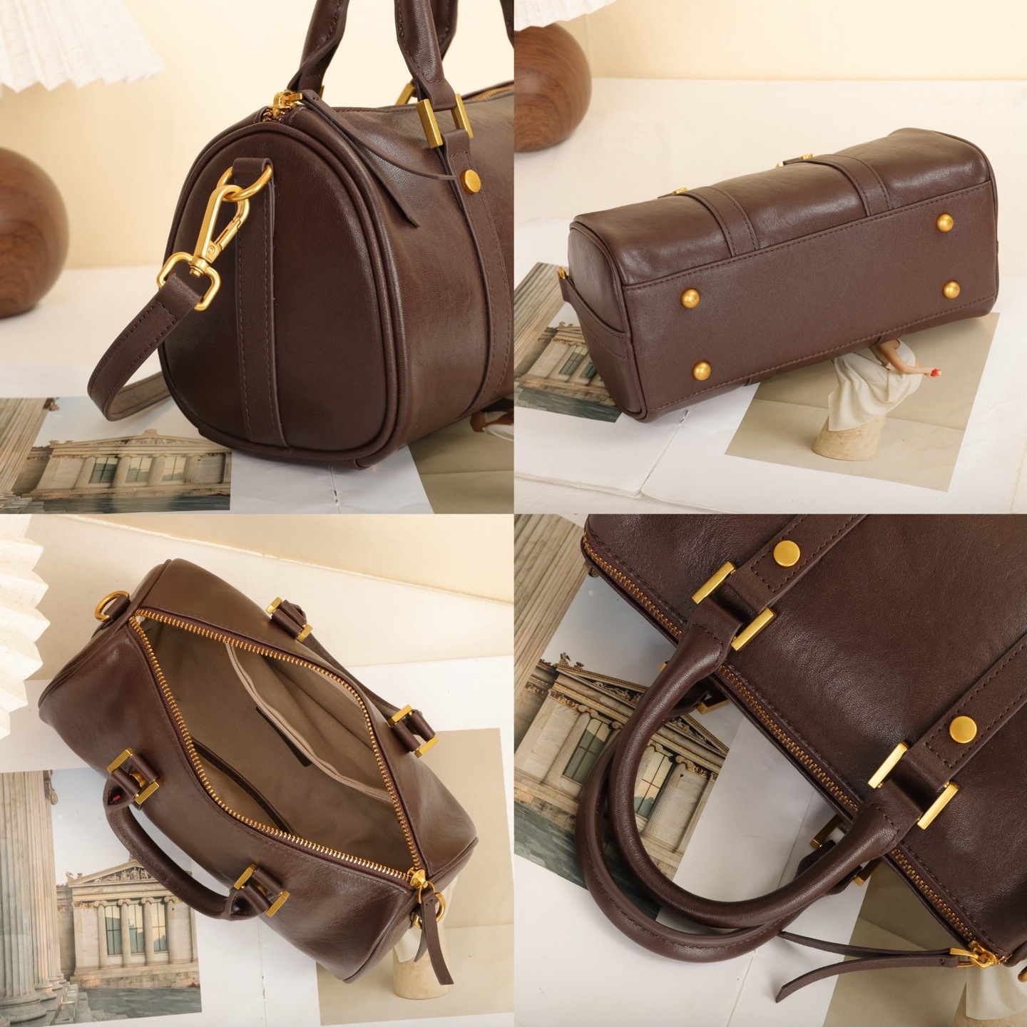 The Sovereign Tote: Genuine Top-Grain Cowhide Vintage Boston Bag