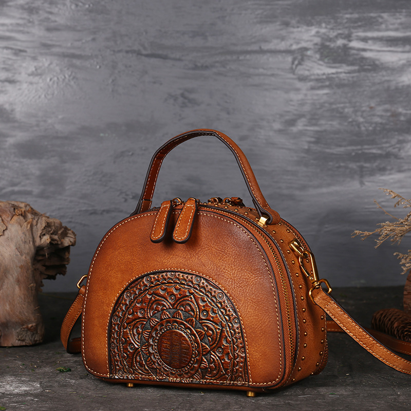 Talli-Up Simple Suede & Leather Satchel: Timeless Carry, Modern Versatility - Image 5