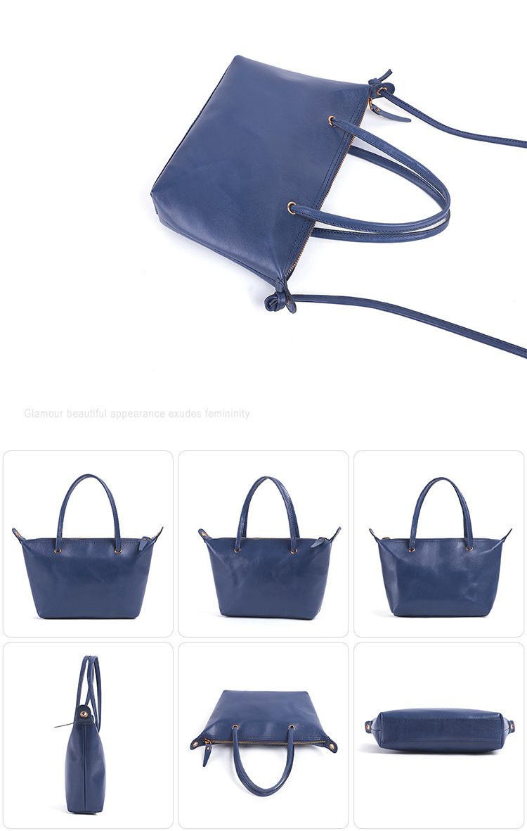 Large Capacity Genuine Leather Women's Bag First Layer Cowhide Handbag - Image 7