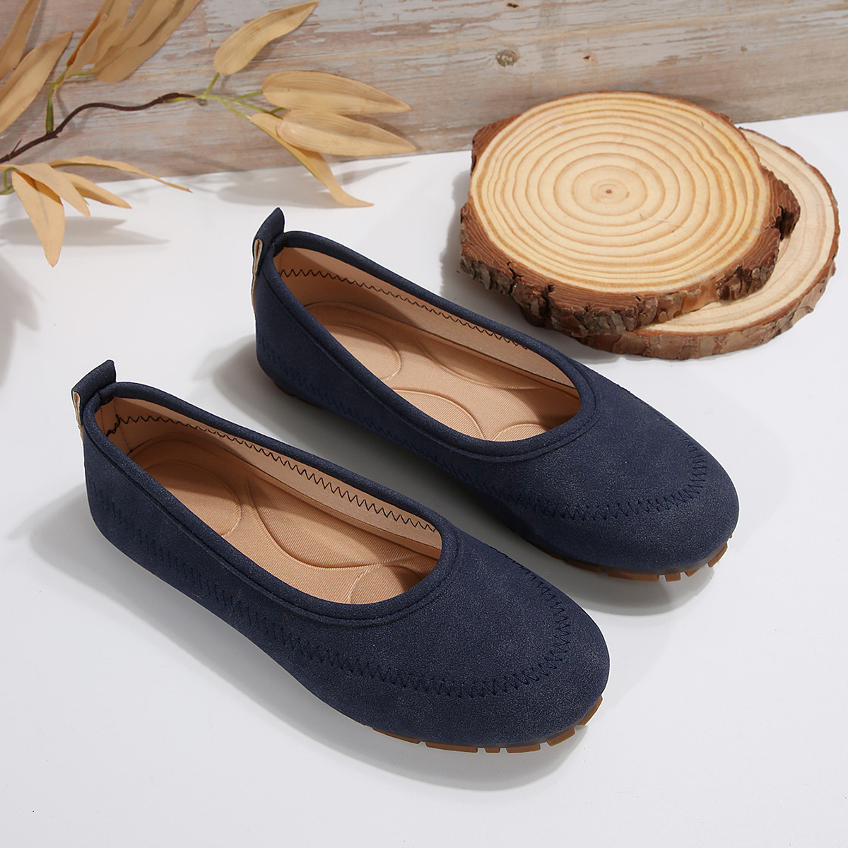 The Refined Suede Slip-On Flat