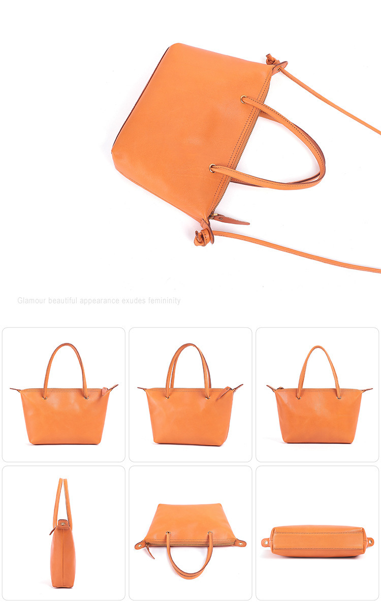 Large Capacity Genuine Leather Women's Bag First Layer Cowhide Handbag - Image 8