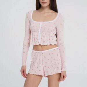 Luxe 'Bliss Bloom' Pink Loungewear Set: Effortless Chic for Your Elevated Everyday