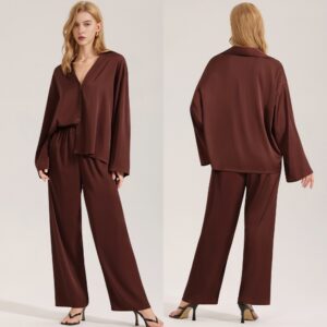 Elysian Silk-Touch Chiffon Pajama Set: Effortless Luxury Loungewear