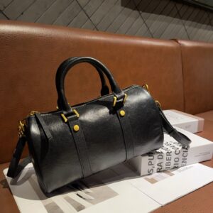 The Sovereign Tote: Genuine Top-Grain Cowhide Vintage Boston Bag