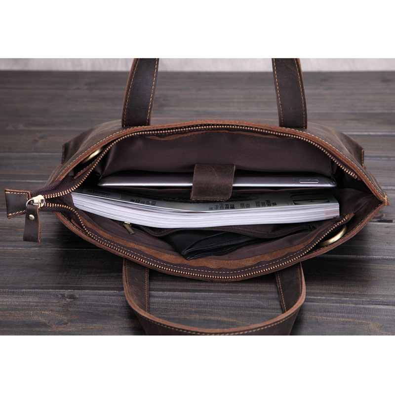 The Heritage Briefcase: Artisan Crazy Horse Leather Messenger Bag for the Modern Professional - Image 3