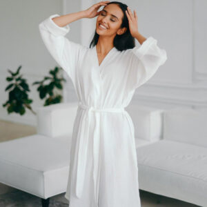 Ethereal Cotton Long-Sleeve Nightgown: Timeless Elegance for Elevated Lounging