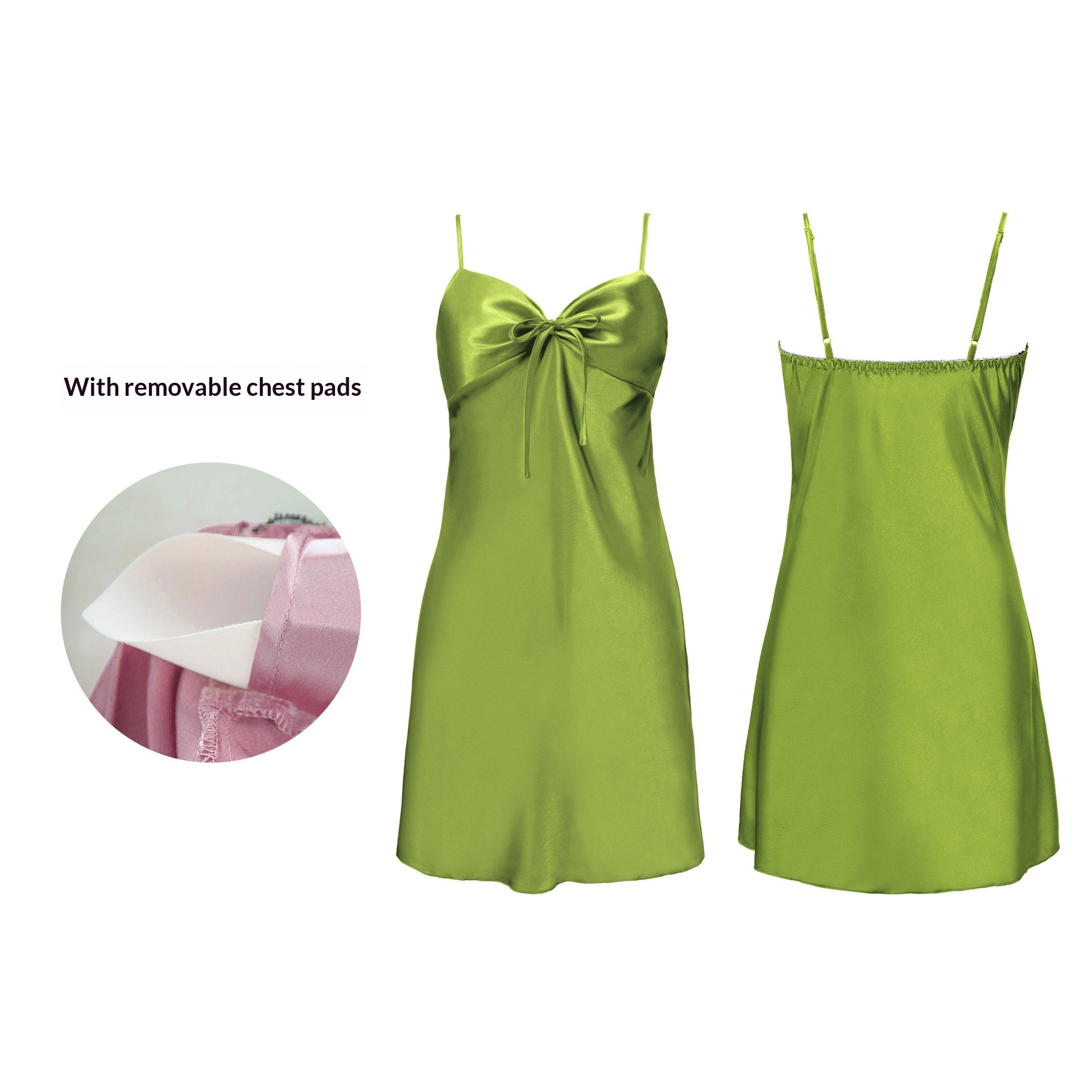 Luxe Silk-Touch Camisole Nightgown with Built-In Support: Effortless Evening Elegance - Image 7