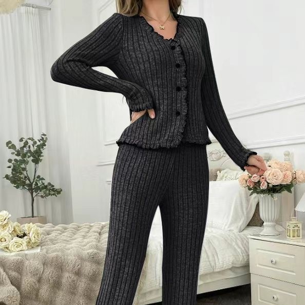 Luxe Comfort: The Essential Breathable Cardigan & Pant Loungewear Set for Effortless Style - Image 3