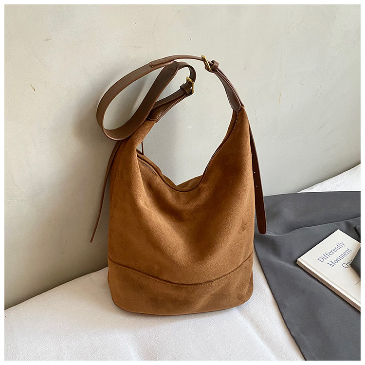 The Uptown Artisan: Vintage Suede Bucket Bag - Your Statement Piece - Image 5