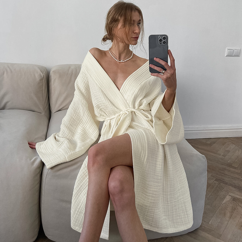 Talli-Up Luxe Cotton Lace-Up Loungewear Set: Effortless Elegance for Modern Living - Image 3
